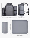 VEVOR Beach Picnic Backpack Bag for 2 Person with Cooler Compartment Grey