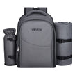 VEVOR Beach Picnic Backpack Bag for 2 Person with Cooler Compartment Grey