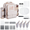 VEVOR Beach Picnic Backpack Bag for 4 Person with Cooler Compartment Blanket