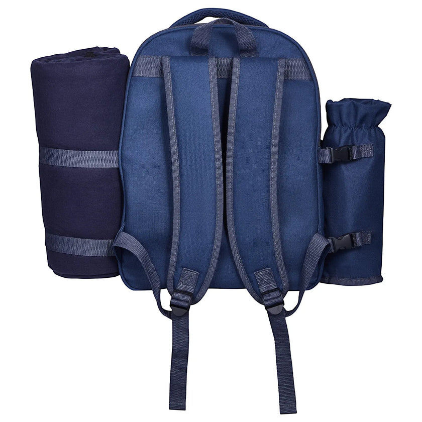 VEVOR Beach Picnic Backpack Bag for 2 Person with Cooler Compartment Navy Blue