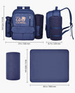 VEVOR Beach Picnic Backpack Bag for 4 Person with Cooler Compartment Navy Blue