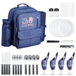 VEVOR Beach Picnic Backpack Bag for 4 Person with Cooler Compartment Navy Blue