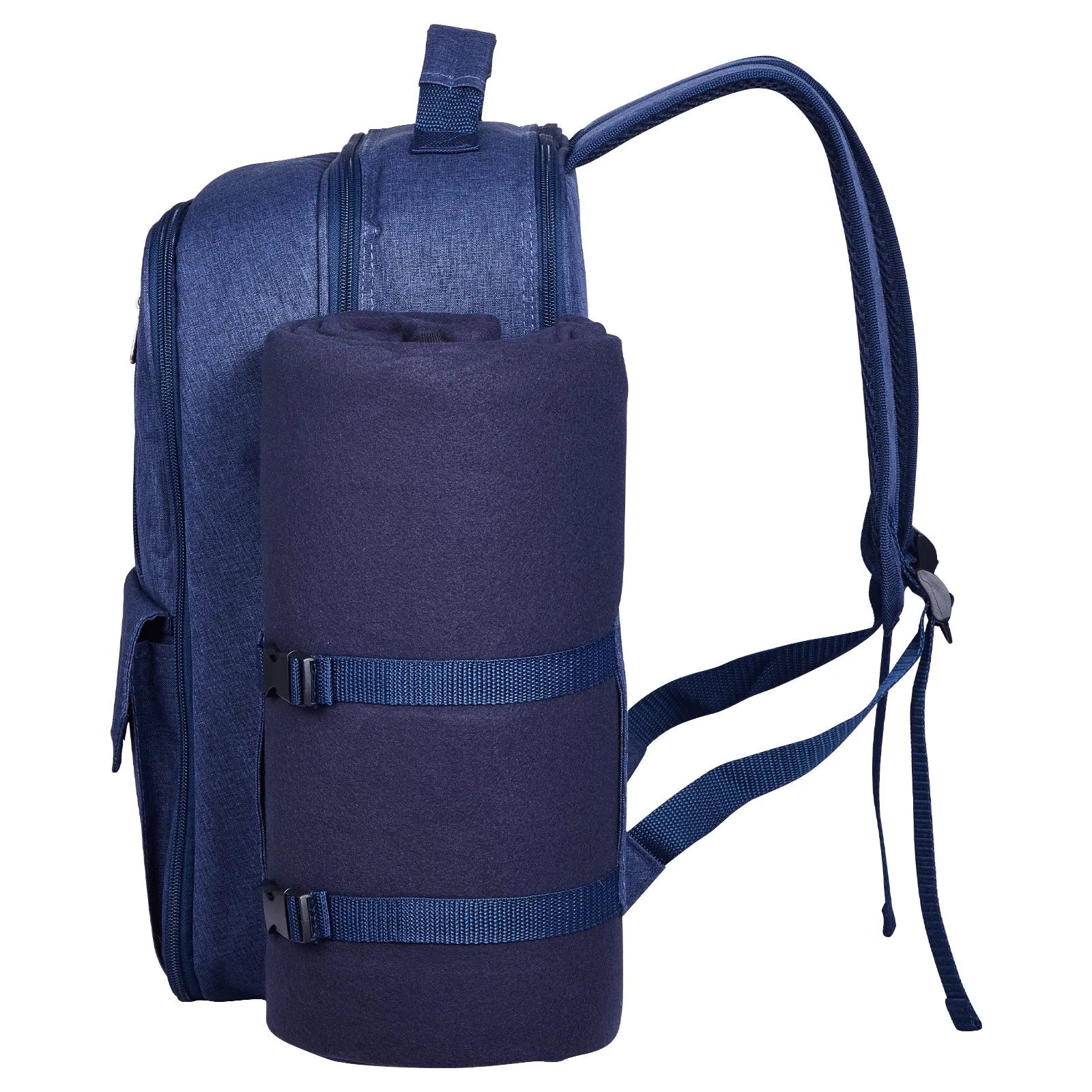 VEVOR Beach Picnic Backpack Bag for 4 Person with Cooler Compartment Navy Blue