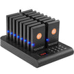 VEVOR Restaurant Pager System, Wireless 500m Long Range Lineup Waiting Queue Signal, Guest Customer Calling Beepers with Vibration & Flashing, 16 Buzzers for Food Truck, Church, Nursery, Hospital