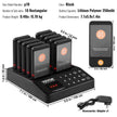 VEVOR Restaurant Pager System, Wireless 400m Long Range Lineup Waiting Queue Signal, Guest Customer Calling Beepers with Vibration & Flashing, 10 Buzzers for Food Truck, Church, Nursery, Hospital