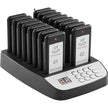 VEVOR Restaurant Pager System, Wireless 500m Long Range Lineup Waiting Queue Signal, Guest Customer Calling Beepers with Vibration & Flashing, 16 Buzzers for Food Truck, Church, Nursery, Hospital