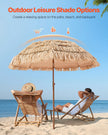 VEVOR Tiki Umbrella Thatched Patio Umbrella 6.5 ft Poolside Patio Beach Umbrella