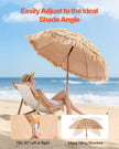 VEVOR Tiki Umbrella Thatched Patio Umbrella 6.5 ft Poolside Patio Beach Umbrella