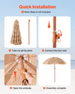 VEVOR Tiki Umbrella Thatched Patio Umbrella 6.5 ft Poolside Patio Beach Umbrella