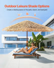 VEVOR Tiki Umbrella Thatched Patio Umbrella 9 ft Poolside Patio Beach Umbrella