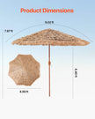 VEVOR Tiki Umbrella Thatched Patio Umbrella 9 ft Poolside Patio Beach Umbrella