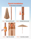 VEVOR Tiki Umbrella Thatched Patio Umbrella 9 ft Poolside Patio Beach Umbrella