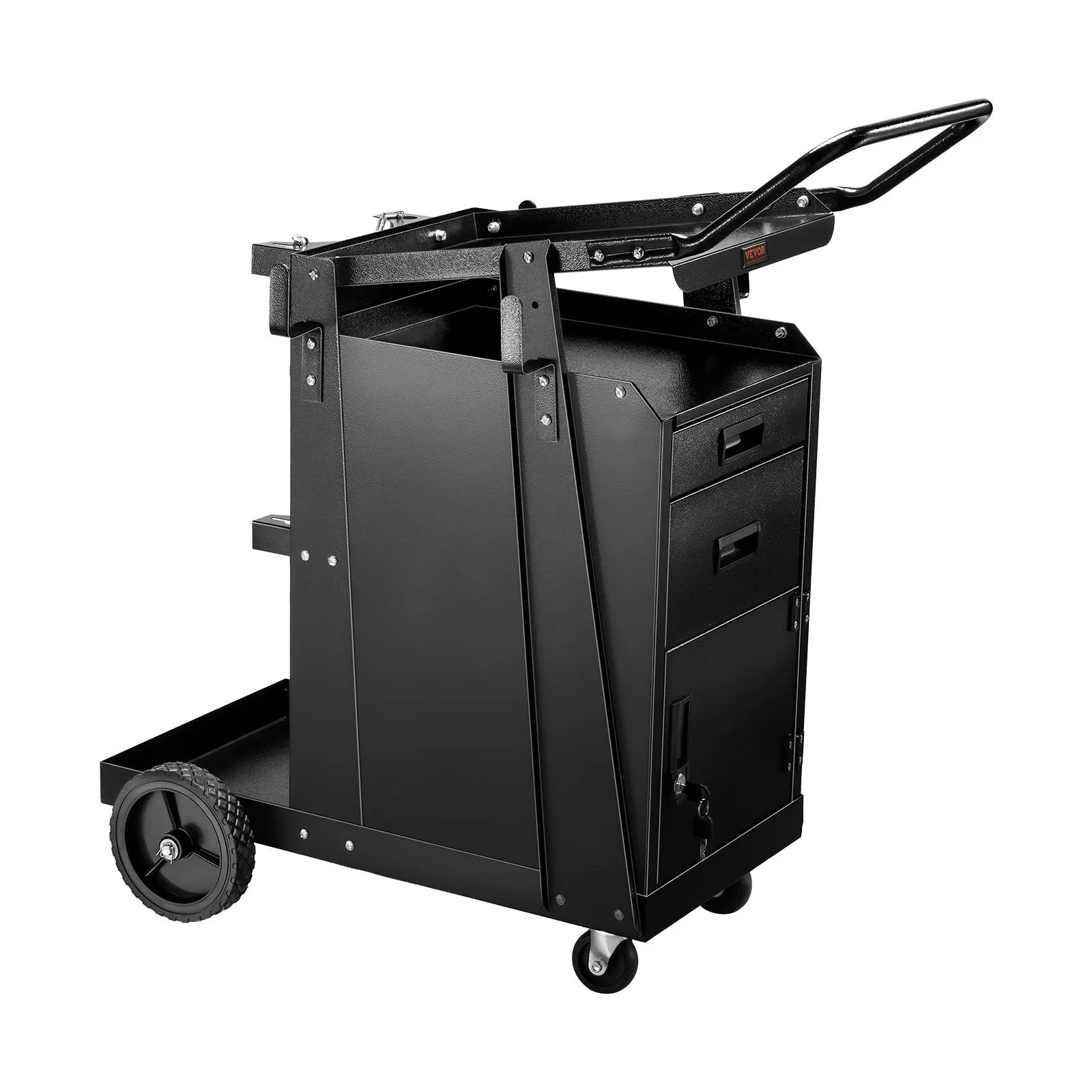 VEVOR Welding Cart 2 Drawers Welder Cart Heavy Duty with Lockable Cabinet 350LBS