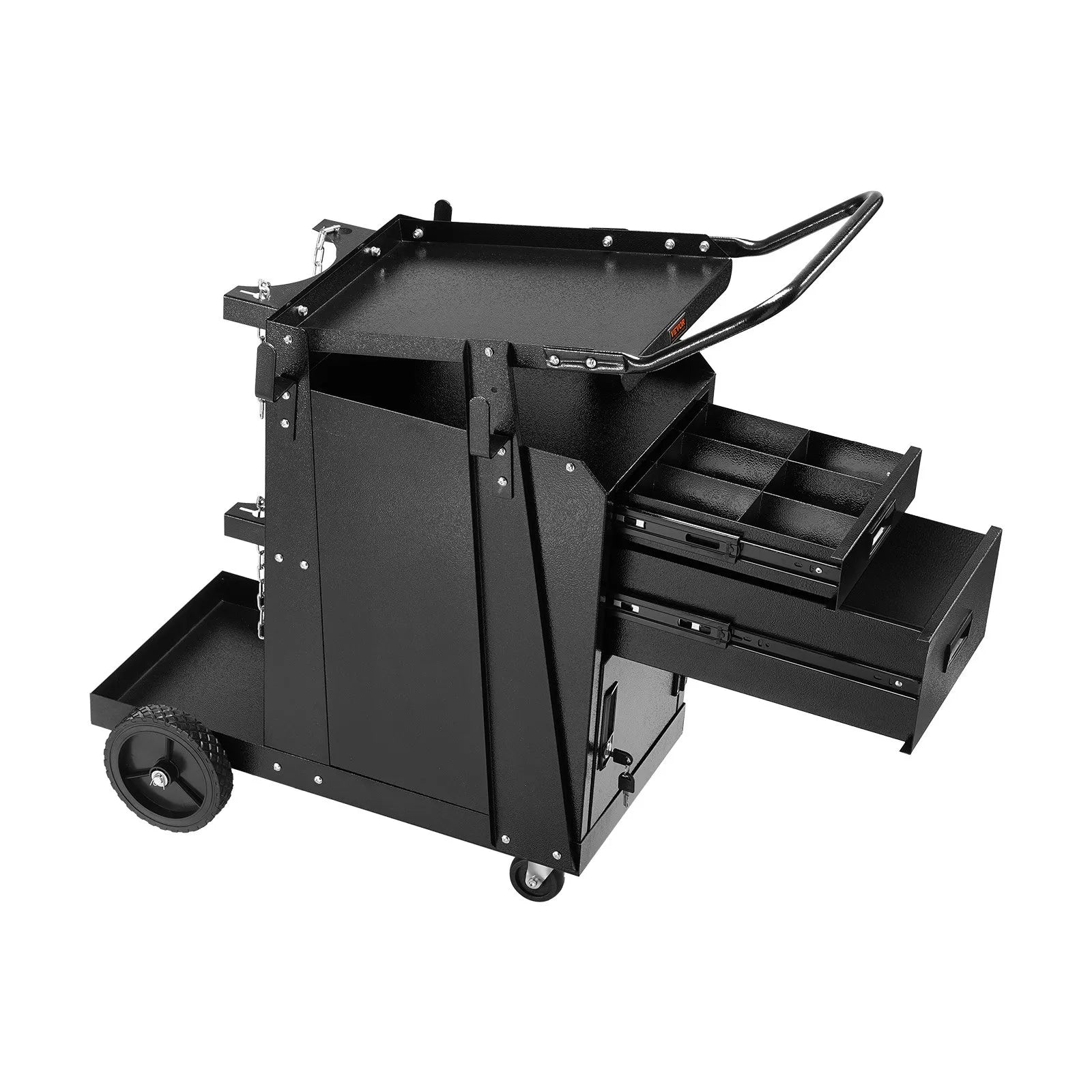 VEVOR Welding Cart 2 Drawers Welder Cart Heavy Duty with Lockable Cabinet 350LBS
