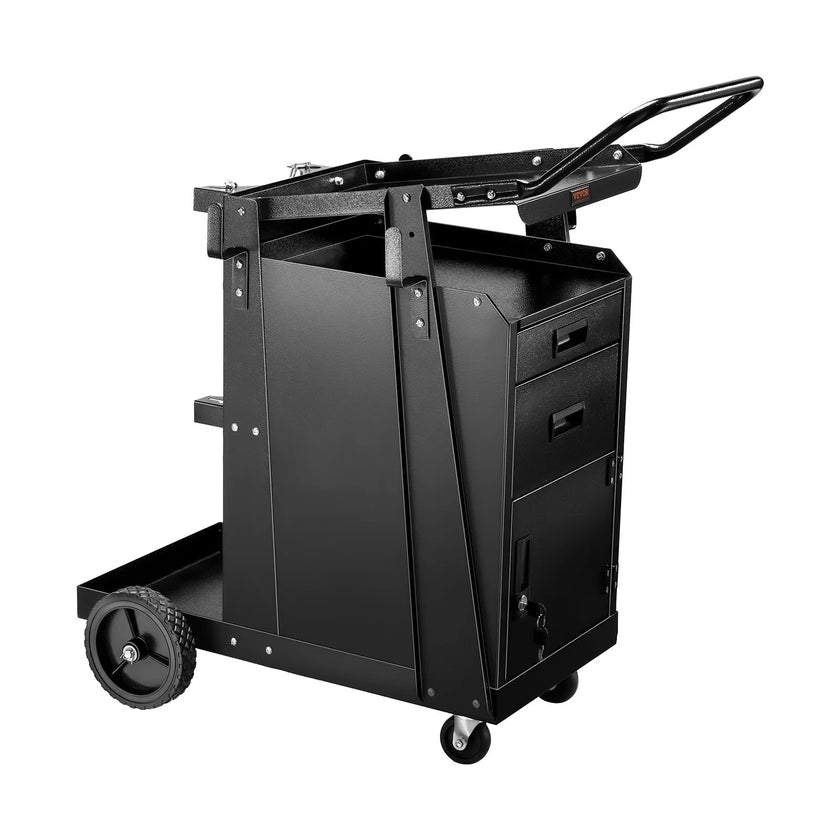 VEVOR Welding Cart 2 Drawers Welder Cart Heavy Duty with Lockable Cabinet 350LBS