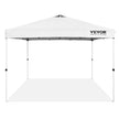 VEVOR Pop Up Canopy Tent, 10 x 10 ft, 250 D PU Silver Coated Tarp, with Portable Roller Bag and 4 Sandbags, Waterproof and Sun Shelter Gazebo for Outdoor Party, Camping, Commercial Events, White