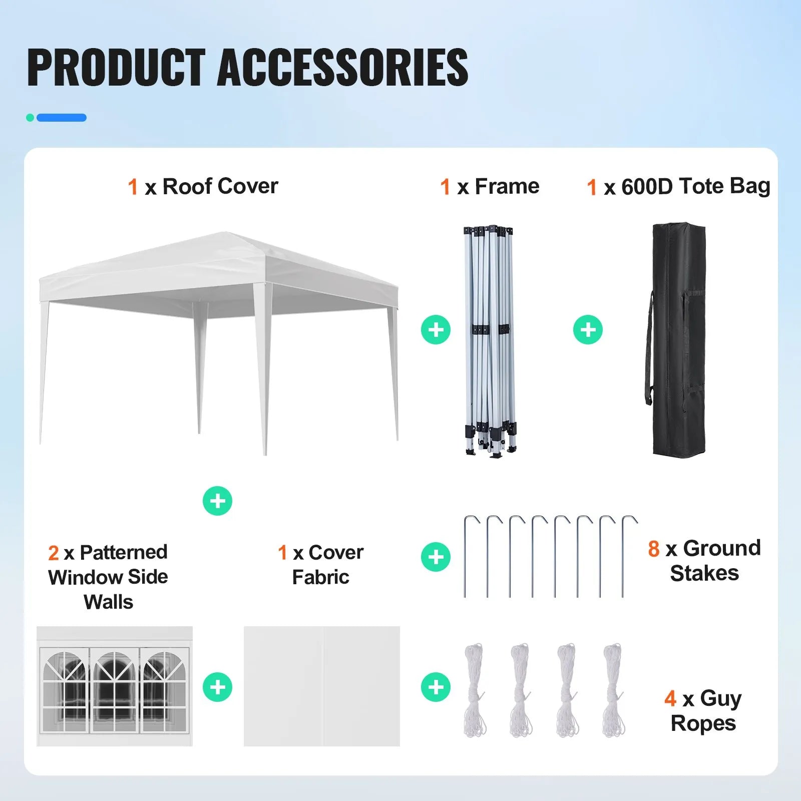 10 x 10 FT Pop Up Canopy with 3 Sidewalls & 2 Windows – Instant Height Adjustable Outdoor Gazebo Tent