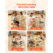 VEVOR Kids Art Table and Chair Set with Storage Cabinet, Wooden Toddler Activity Table, Craft Desk with 2 Chairs and 3-Tier Organizer for Drawing, Reading, Learning & Play, Light Wood