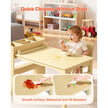 VEVOR Kids Art Table and Chair Set with Storage Cabinet, Wooden Toddler Activity Table, Craft Desk with 2 Chairs and 3-Tier Organizer for Drawing, Reading, Learning & Play, Light Wood