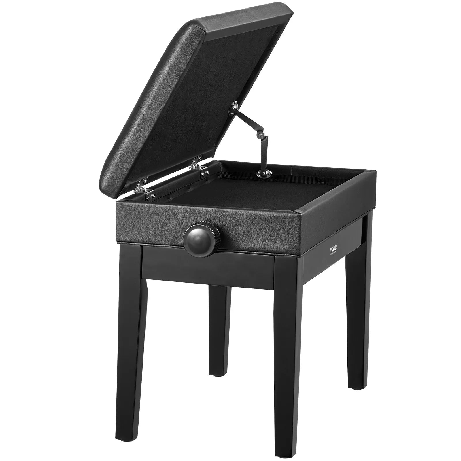 VEVOR Adjustable Piano Keyboard Bench Storage Padded Seat Wooden Bookcase Stool