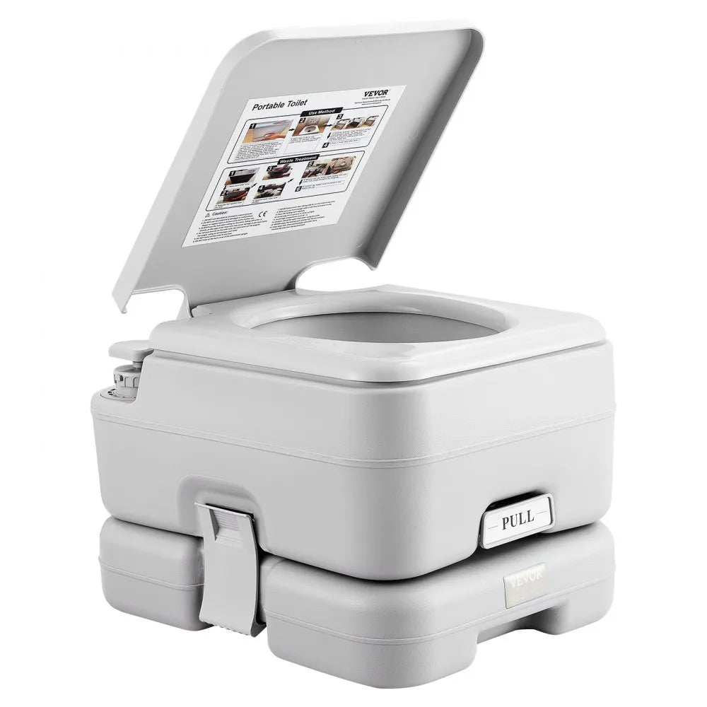 VEVOR Portable Toilet, Travel Camping Toilet, 3.2 Gal Commode Potty, Outdoor Portable Toilet, Indoor Portable Toilet, RV Toilet Flush, Boat Toilet, Leak-Proof Commode, Pressure Flush Toilet, Lightweight Travel Potty