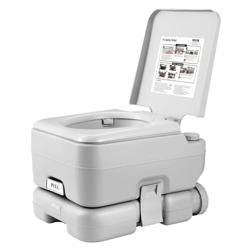 VEVOR Portable Toilet, Travel Camping Toilet, 3.2 Gal Commode Potty, Outdoor Portable Toilet, Indoor Portable Toilet, RV Toilet Flush, Boat Toilet, Leak-Proof Commode, Pressure Flush Toilet, Lightweight Travel Potty