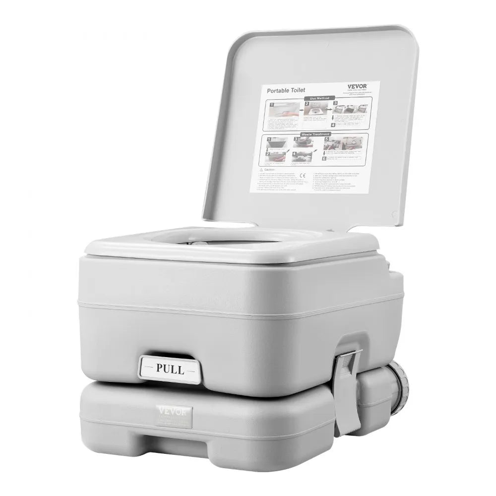 VEVOR Portable Toilet, Travel Camping Toilet, 3.2 Gal Commode Potty, Outdoor Portable Toilet, Indoor Portable Toilet, RV Toilet Flush, Boat Toilet, Leak-Proof Commode, Pressure Flush Toilet, Lightweight Travel Potty