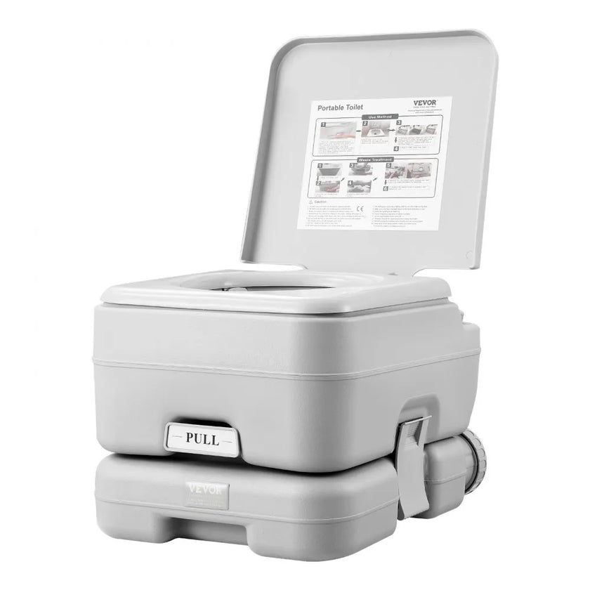 VEVOR Portable Toilet, Travel Camping Toilet, 3.2 Gal Commode Potty, Outdoor Portable Toilet, Indoor Portable Toilet, RV Toilet Flush, Boat Toilet, Leak-Proof Commode, Pressure Flush Toilet, Lightweight Travel Potty