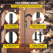 VEVOR String Light Poles, 4 Pack 10.6 FT, Outdoor Powder Coated Steel Lamp Post with Hooks to Hang Lantern and Flags, Decorate Garden, Backyard, Patio, Deck, for Party and Wedding, Black