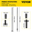VEVOR String Light Poles, 4 Pack 10.6 FT, Outdoor Powder Coated Steel Lamp Post with Hooks to Hang Lantern and Flags, Decorate Garden, Backyard, Patio, Deck, for Party and Wedding, Black