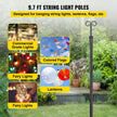 VEVOR String Light Poles, 2 Pack 9.7 FT, Outdoor Powder Coated Steel Lamp Post with Hooks to Hang Lantern and Flags, Decorate Garden, Backyard, Patio, Deck, for Party and Wedding, Black