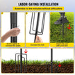 VEVOR String Light Poles, 2 Pack 9.7 FT, Outdoor Powder Coated Steel Lamp Post with Hooks to Hang Lantern and Flags, Decorate Garden, Backyard, Patio, Deck, for Party and Wedding, Black
