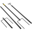 VEVOR String Light Poles, 2 Pack 9.7 FT, Outdoor Powder Coated Steel Lamp Post with Hooks to Hang Lantern and Flags, Decorate Garden, Backyard, Patio, Deck, for Party and Wedding, Black
