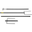 VEVOR String Light Poles, 2 Pack 9.7 FT, Outdoor Powder Coated Steel Lamp Post with Hooks to Hang Lantern and Flags, Decorate Garden, Backyard, Patio, Deck, for Party and Wedding, Black