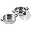 VEVOR Steamer Pot, 11in/28cm Steamer Pot for Cooking with 3QT Stock Pot and Vegetable Steamer, Food-Grade 304 Stainless Steel Food Steamer Cookware with Lid for Gas Electric Induction Grill Stove