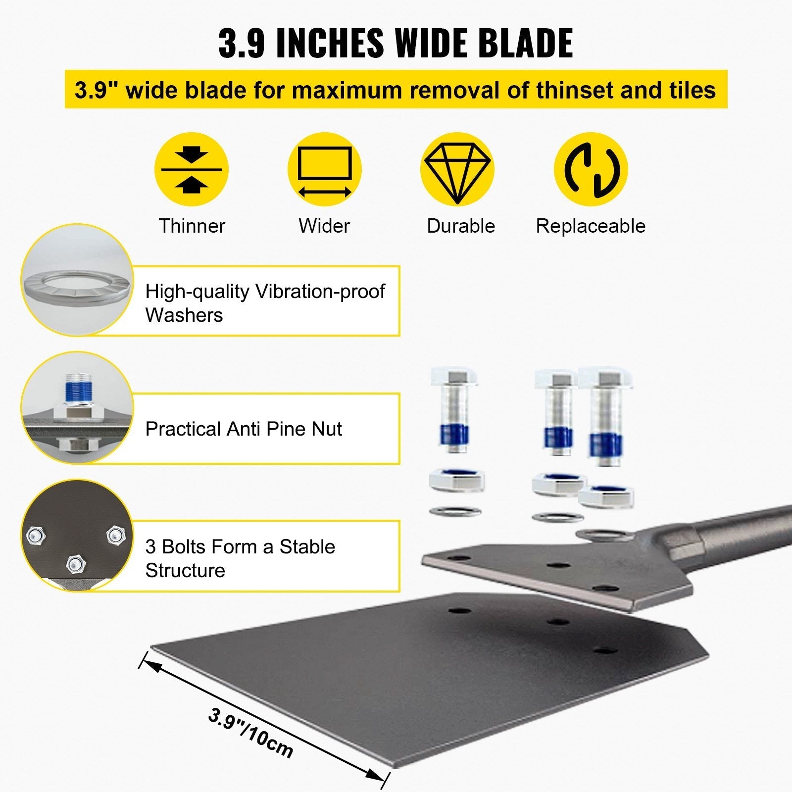 VEVOR SDS Plus Floor Scraper, 3.9