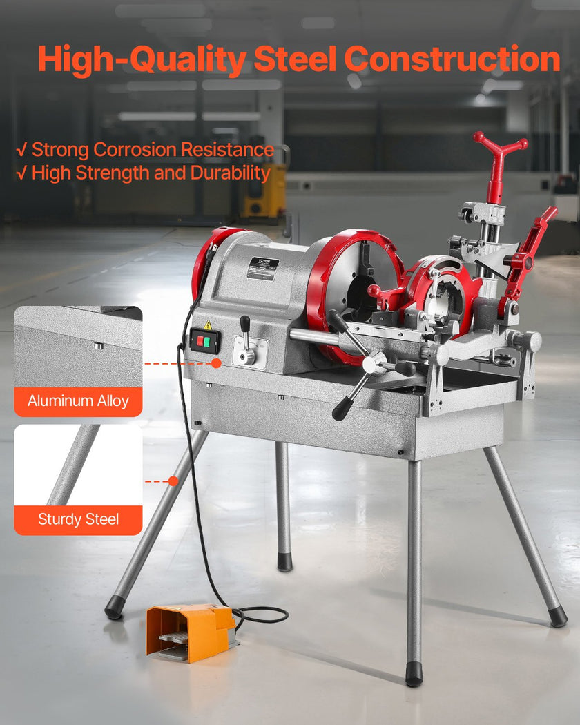 VEVOR Electric Pipe Threader Machine 900W Threading Machine for 1/2