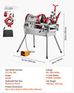 VEVOR Electric Pipe Threader Machine 900W Threading Machine for 1/2