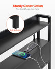 VEVOR Headboard for Queen Size Bed Head Board with 2 Shelves & LED Light Black