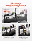 VEVOR Headboard for Queen Size Bed Head Board with 2 Shelves & LED Light Black