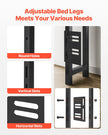 VEVOR Headboard for Queen Size Bed Head Board with 2 Shelves & LED Light Black