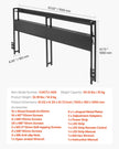 VEVOR Headboard for Queen Size Bed Head Board with 2 Shelves & LED Light Black