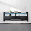 VEVOR Headboard for Queen Size Bed Head Board with 2 Shelves & LED Light Black