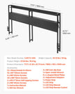 Headboard for King Size Bed Head Board with 2 Shelves & LED Light Black