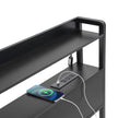 Headboard for King Size Bed Head Board with 2 Shelves & LED Light Black