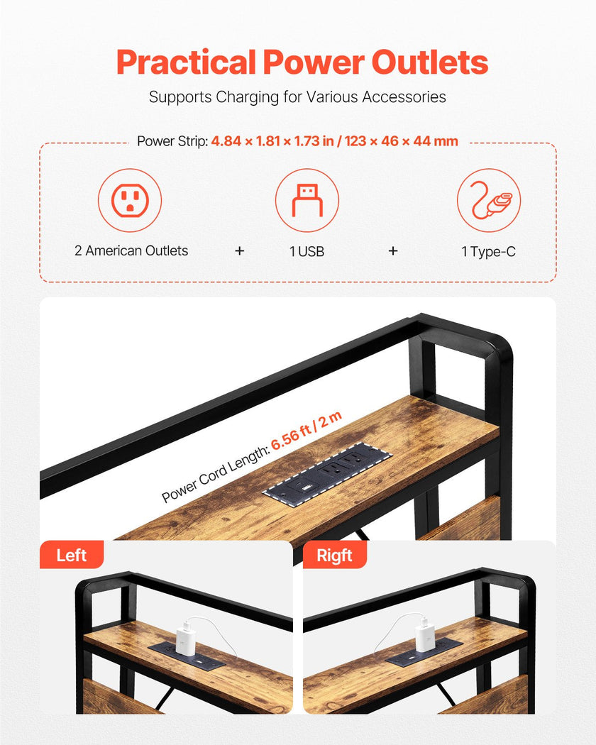 VEVOR Headboard for King Size Bed Head Board with Shelf and Charging Station