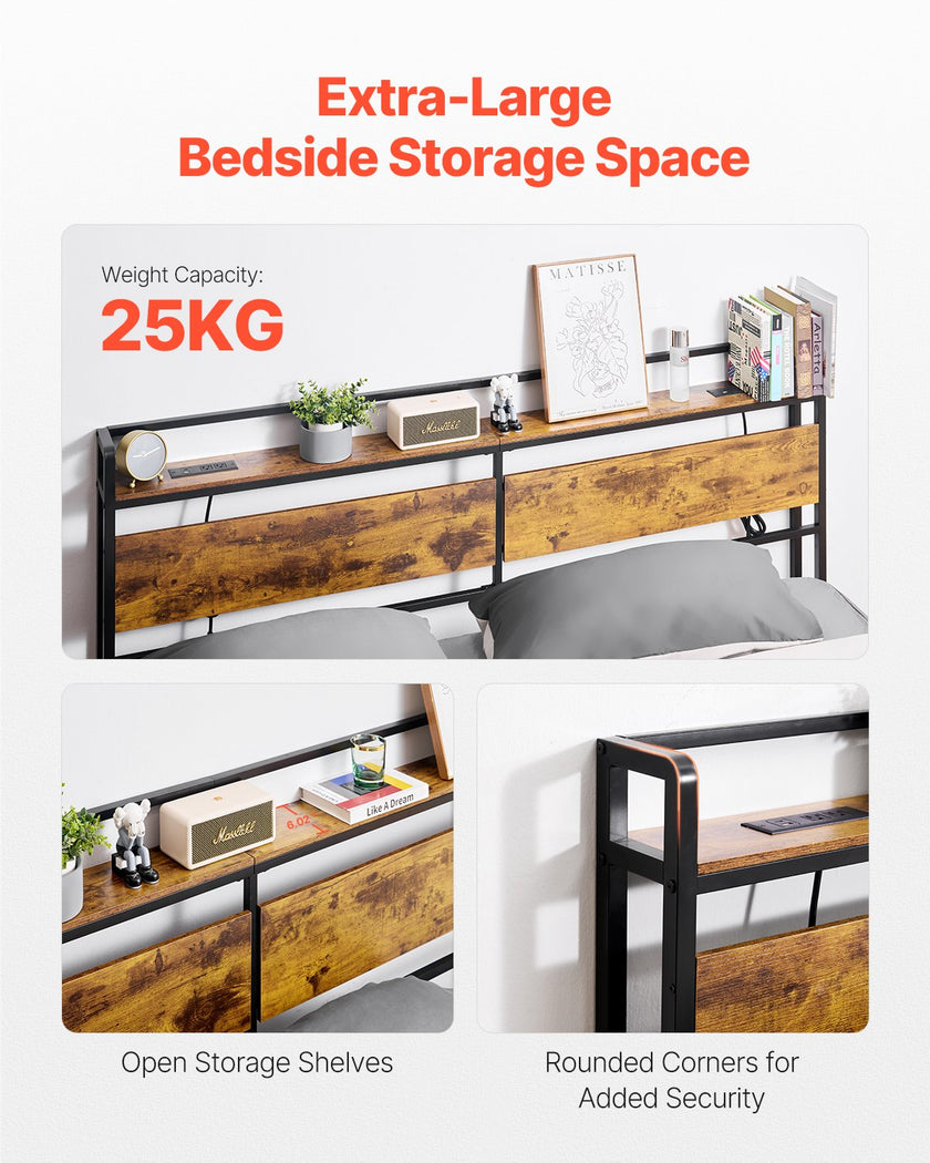 VEVOR Headboard for King Size Bed Head Board with Shelf and Charging Station