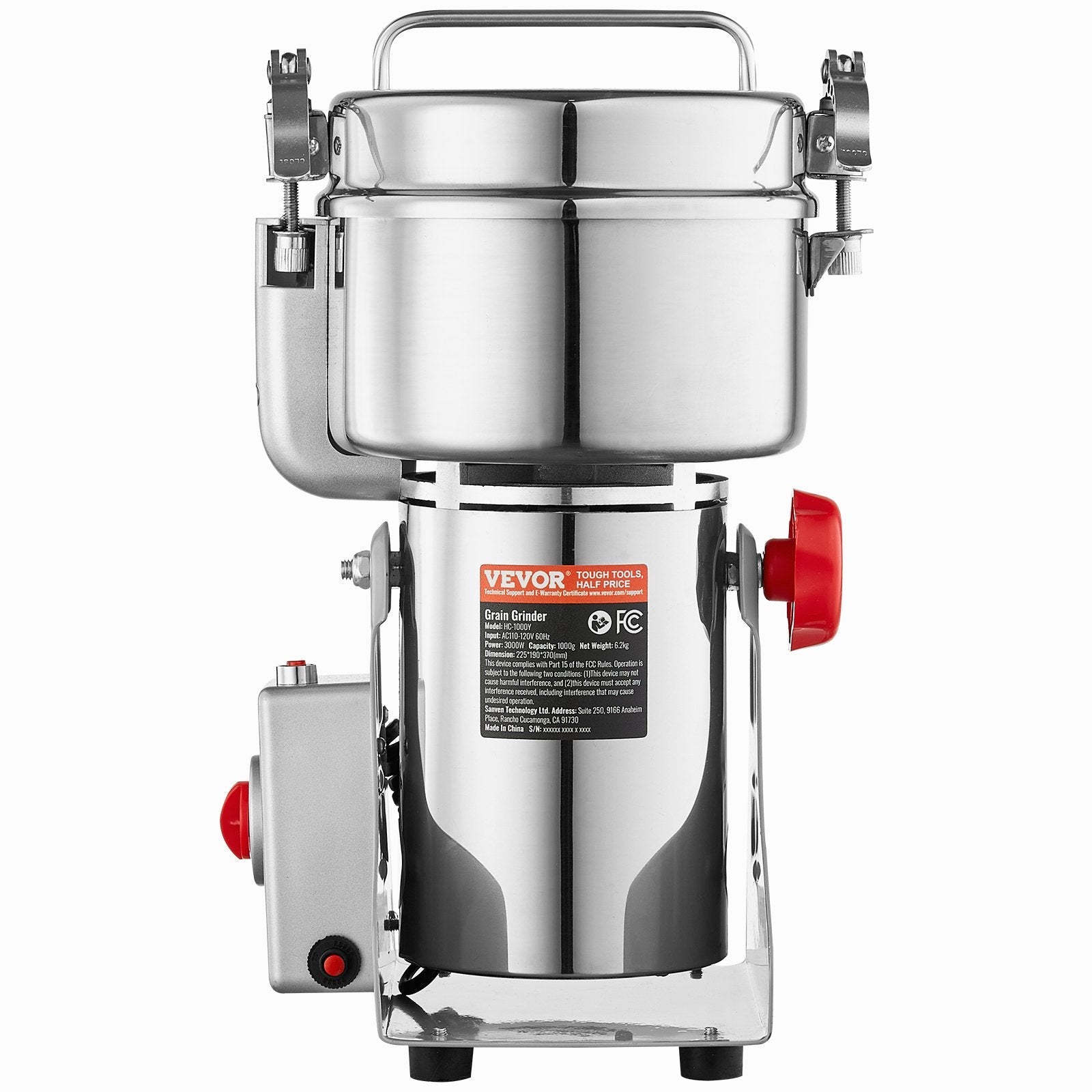 VEVOR 1000g Commercial Spice Grinder Electric Grain Mill Grinder High Speed