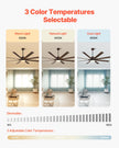 VEVOR 72In Ceiling Fan with Light 6-Speed Remote Control Reversible Motor Coffee