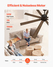 VEVOR 72In Ceiling Fan with Light 6-Speed Remote Control Reversible Motor Coffee